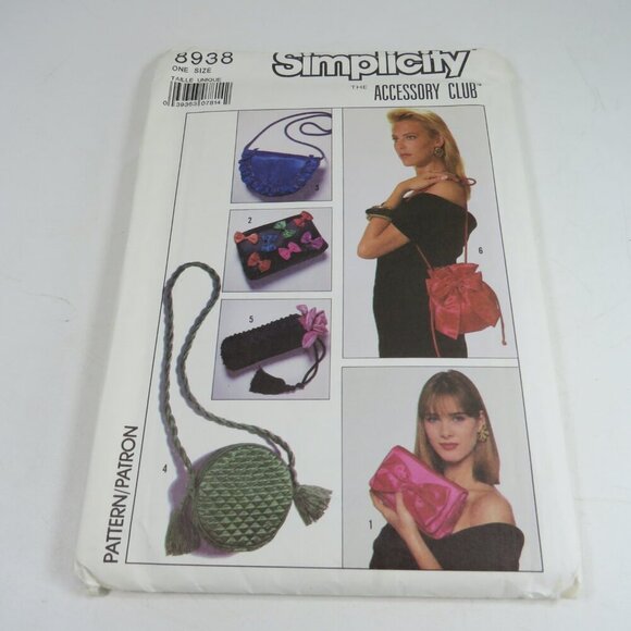 Simplicity 8938 Purse Pattern "Accessory Club" 6 diff pattern designs UNCUT - Picture 2 of 11